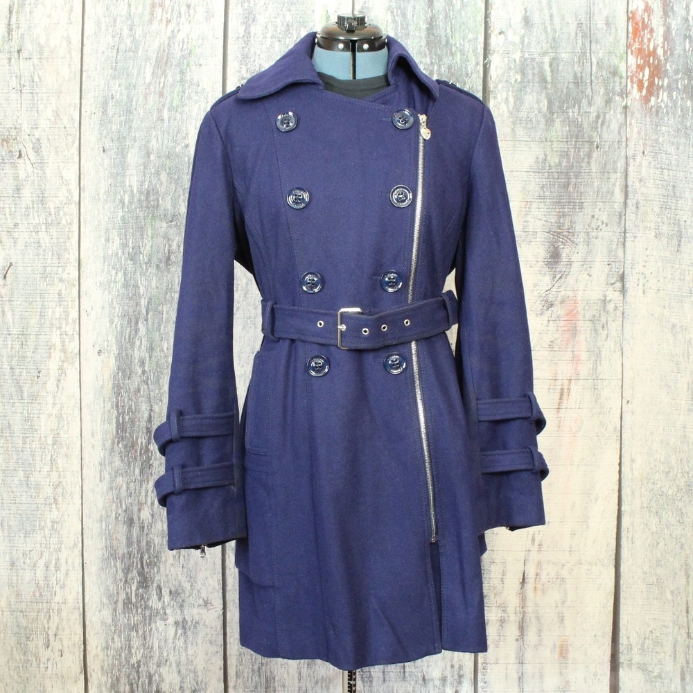 Guess Los Angeles Wool Peacoat Beautiful Accents